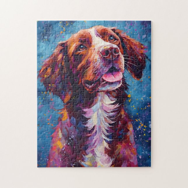 Colorful Brittany dog Jigsaw Puzzle (Vertical)