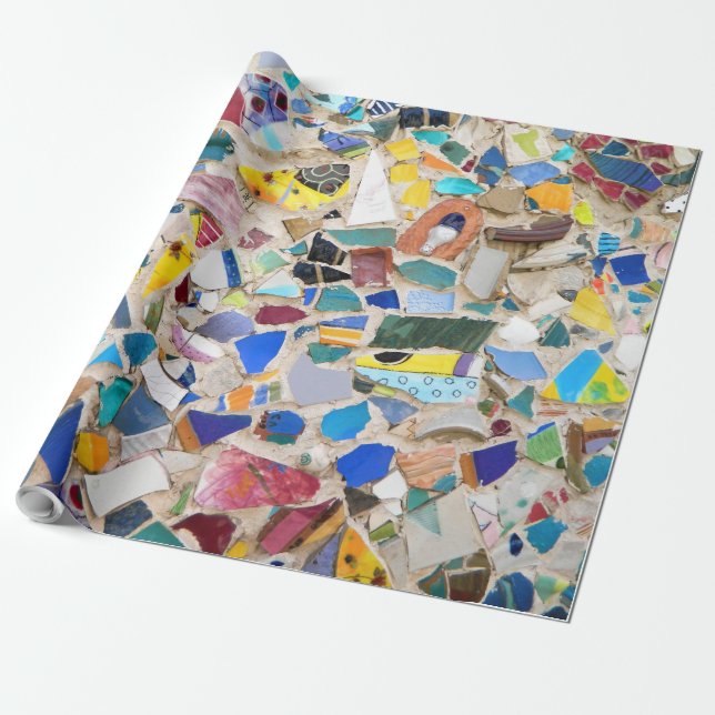 Colorful broken pottery wall picture very unusual wrapping paper (Unrolled)