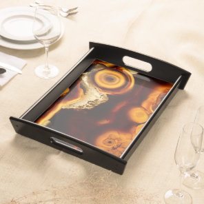 Colorful Brown Agate Serving Tray