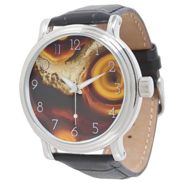 Colorful Brown Agate Watch (Angled)