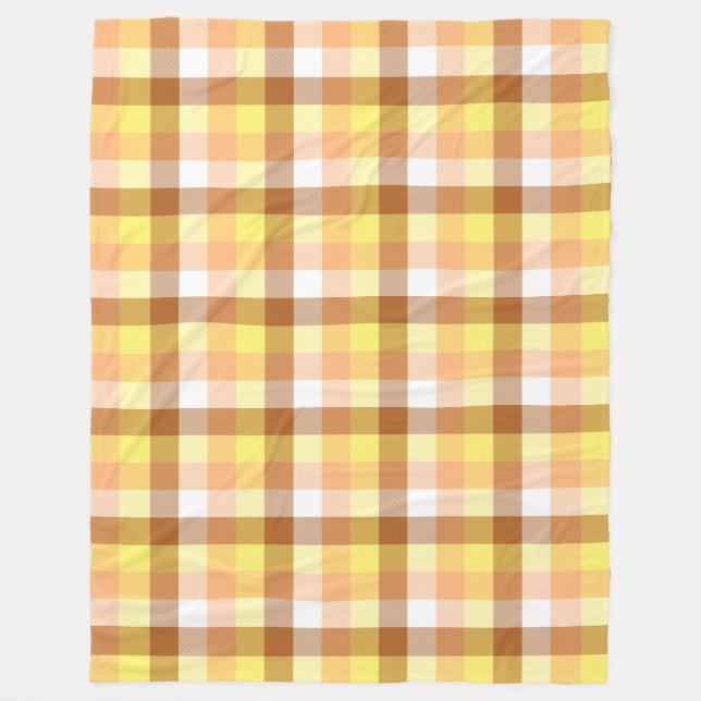 Colorful Brown Orange Yellow Fall Pattern Fleece Blanket (Front)