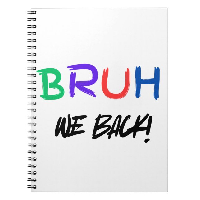 Colorful Bruh Teacher Notebook (Front)