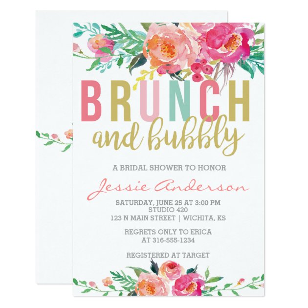 Colorful Brunch & Bubbly Bridal Shower Invitation