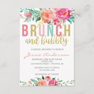 Colorful Brunch & Bubbly bridal shower invitation