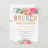 Colorful Brunch & Bubbly bridal shower invitation (Front/Back)