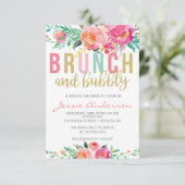 Colorful Brunch & Bubbly bridal shower invitation (Standing Front)