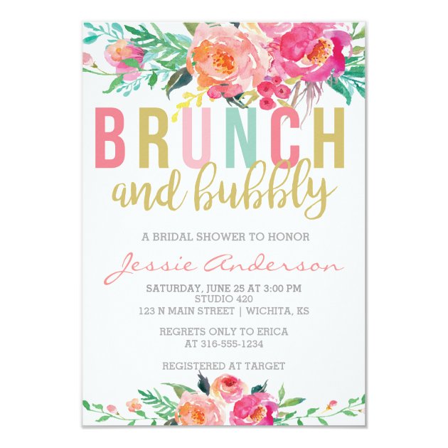 Colorful Brunch & Bubbly Bridal Shower Invitation