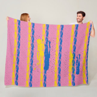 Colorful Brush Paint Dots Fleece Blanket