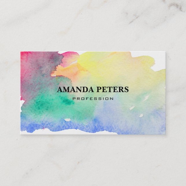 Colorful Brush Stroke Business Card (Front)