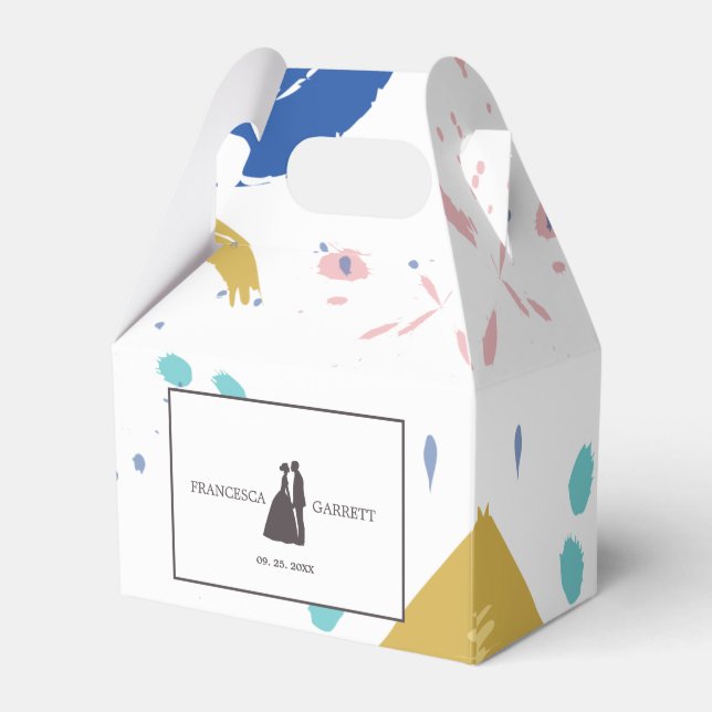 Colorful Brush Stroke Favor Boxes (Front Side)