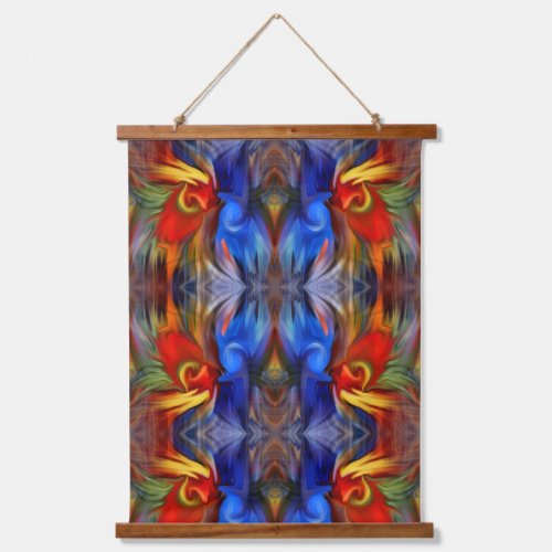 Colorful Brush Strokes And Shapes Abstract     Hanging Tapestry