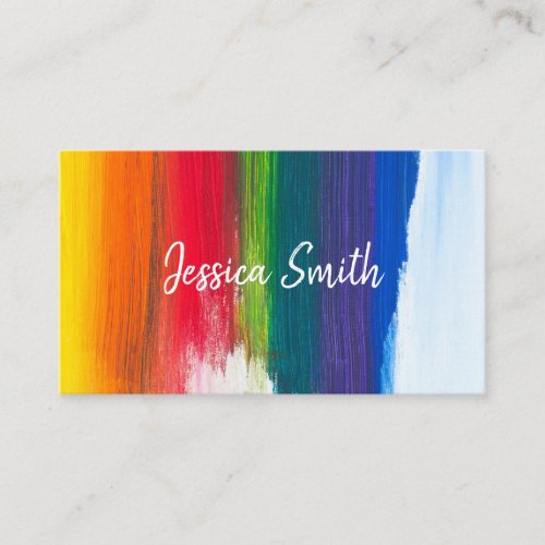 Colorful  Brush Strokes  Artist Business Card
