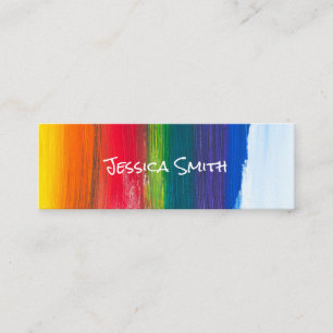 Colorful Brush Strokes Artist Mini Business Card