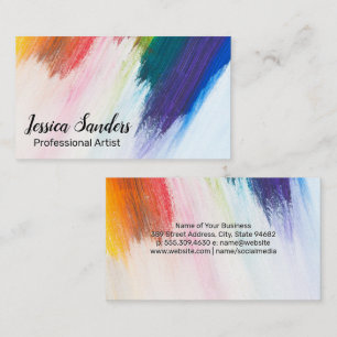 Colorful Brush Strokes Expressive Business Card