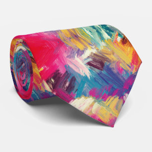 Colorful Brush Strokes Neck Tie