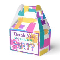 Colorful Brush Strokes paint party favor boxes