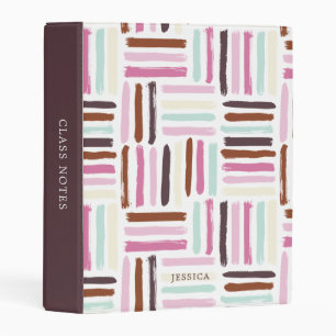 Colorful Brush Strokes Personalized Mini Binder