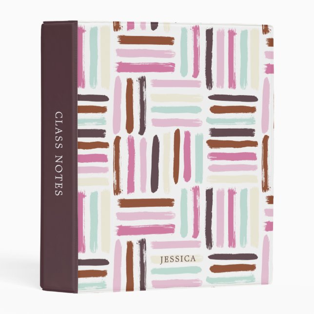 Colorful Brush Strokes Personalized Mini Binder (Front/Spine)