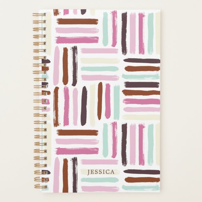 Colorful Brush Strokes Personalized Planner (Front)