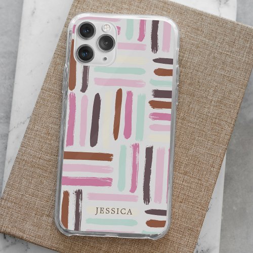 Colorful Brush Strokes Personalized iPhone 15 Pro Case
