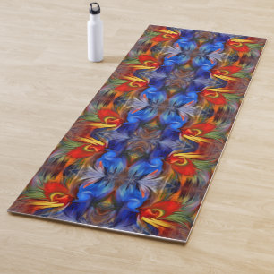 Colorful Brush Strokes Shapes Abstract Yoga Mat