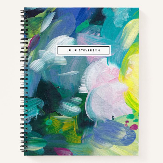 Colorful Brush Strokes Spiral Notebook (Front)