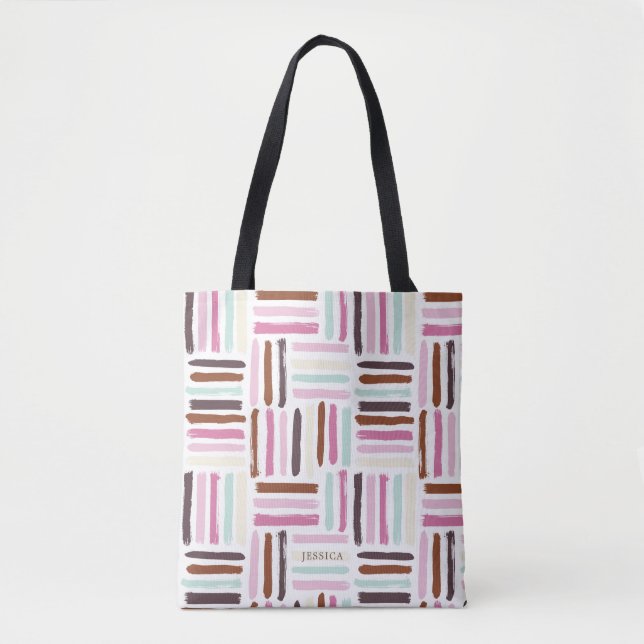 Colorful Brush Strokes Tote Bag (Front)