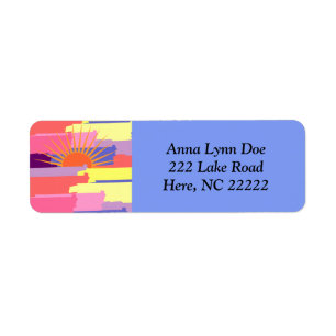 Colorful Brush Strokes W/Sun Return Address Labels