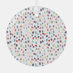 Colorful Brush Strokes: Watercolor Seamless. Glass Ornament