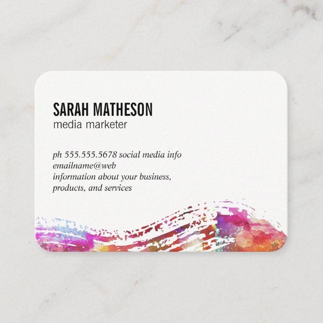 Colorful  Brushed Texture Business Card (Front)