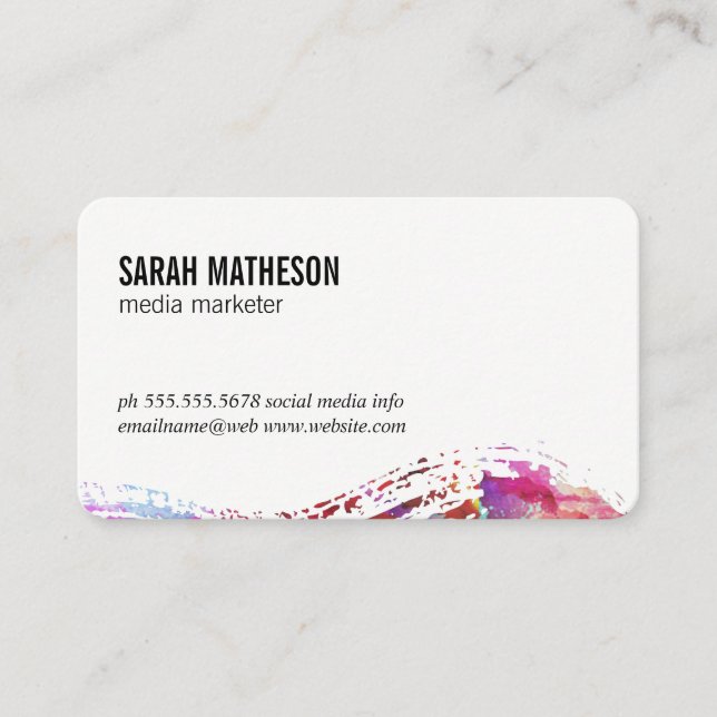 Colorful  Brushed Texture Business Card (Front)