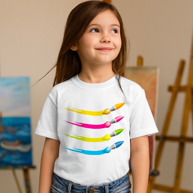 Colorful Brushes Girls T-Shirt (Creator Uploaded)