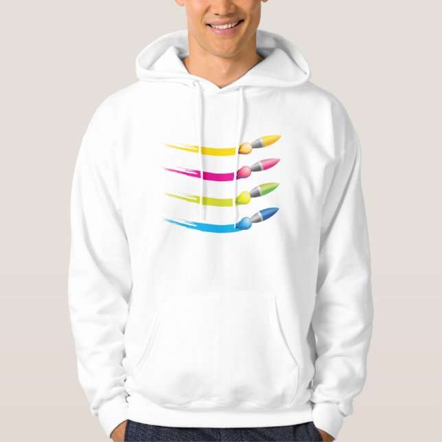 Colorful Brushes Mens Hoodie (Front)