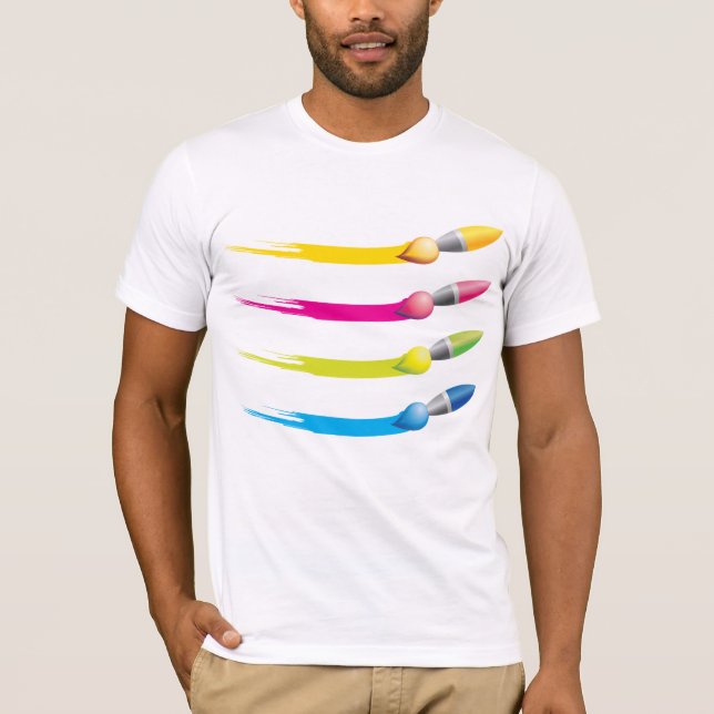 Colorful Brushes Mens T-Shirt (Front)