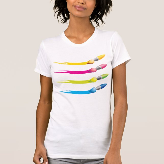 Colorful Brushes Womens T-Shirt (Front)