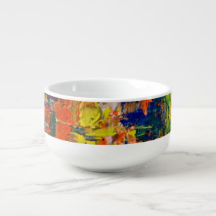 Colorful Brushstroke Abstract – Artist Palette Soup Mug