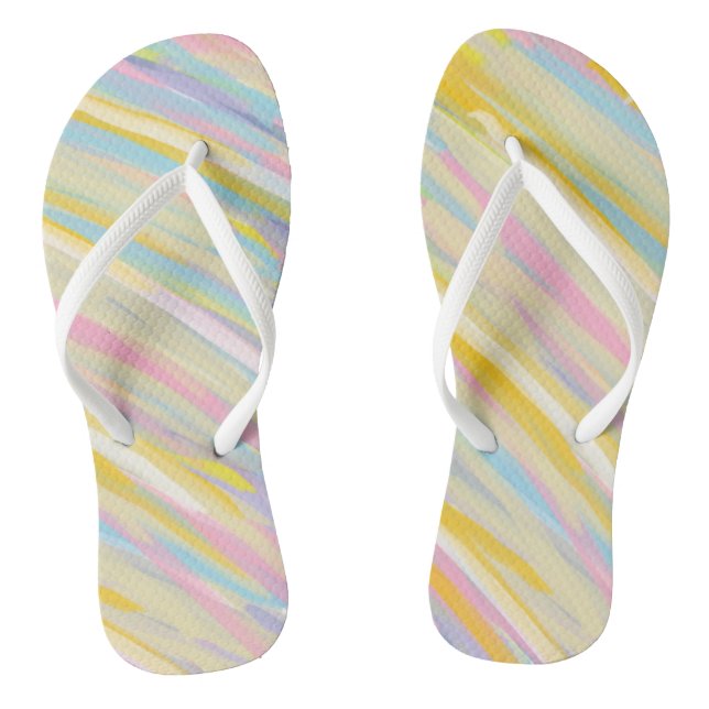 Colorful Brushstroke Flip Flops (Footbed)