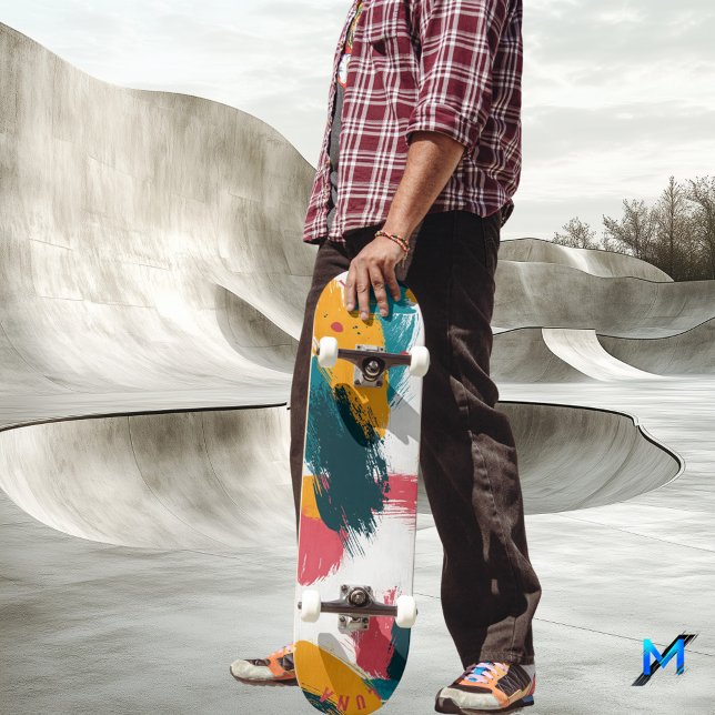 Colorful Brushstroke - Minimalist Abstract Skateboard (Creator Uploaded)