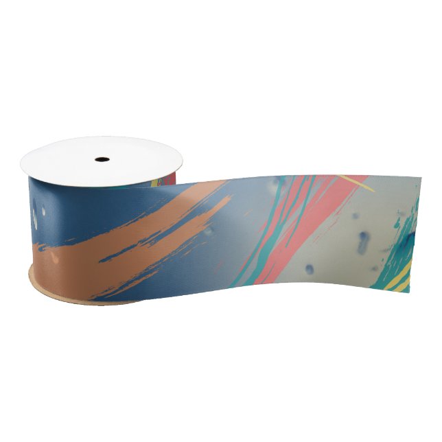 Colorful Brushstroke Ribbon with Raindrop Effect (Spool)