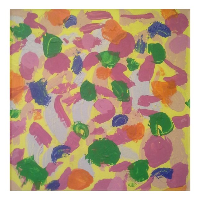 Colorful Brushstrokes Abstract Acrylic Art (Front)