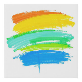 Colorful Brushstrokes Abstract Art Faux Canvas Print