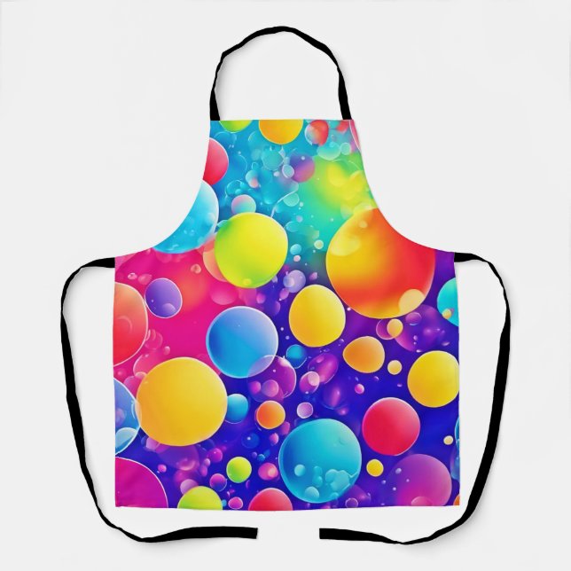Colorful Bubble Abstract Art Apron (Front)