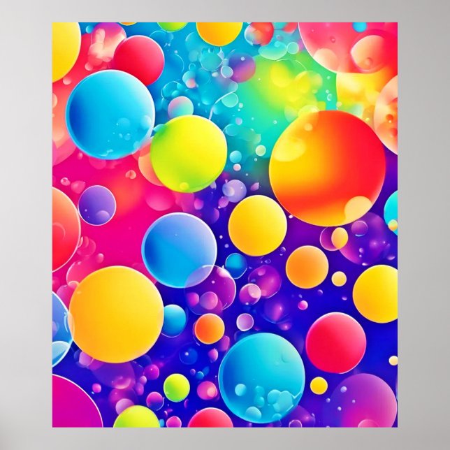 Colorful Bubble Abstract Art Poster (Front)