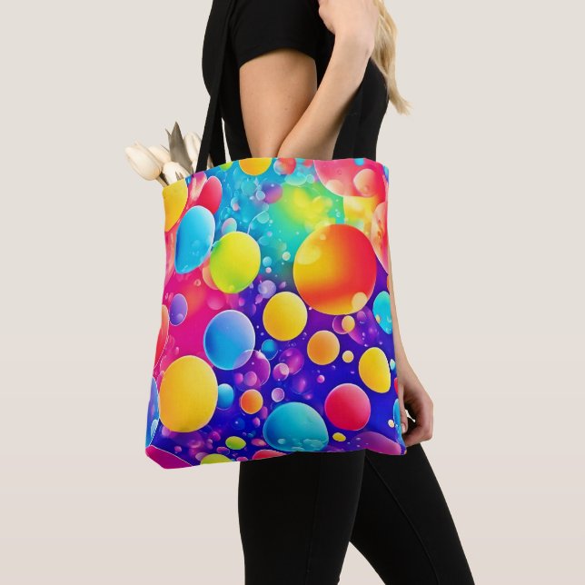 Colorful Bubble Abstract Art Tote Bag (Close Up)