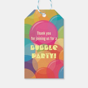 Colorful Bubble Birthday Party Gift Tags by youreinvited at Zazzle