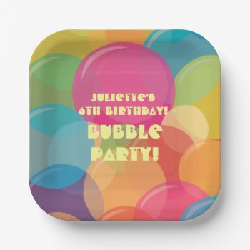 Colorful Bubble Birthday Party Paper Plates by youreinvited at Zazzle