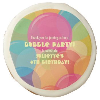 Colorful Bubble Birthday Party Sugar Cookie by youreinvited at Zazzle