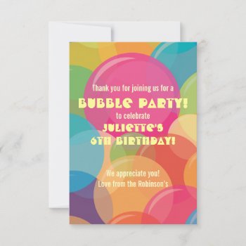 Colorful Bubble Birthday Party Thank You Card by youreinvited at Zazzle