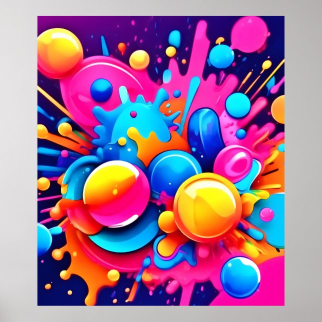 Colorful Bubble Blast Poster (Front)