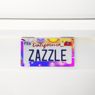 Colorful Bubble Design License Plate Frame